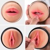 Dual Hole Oral vibrator Artificial Vagina Real Pussy Male Masturbator